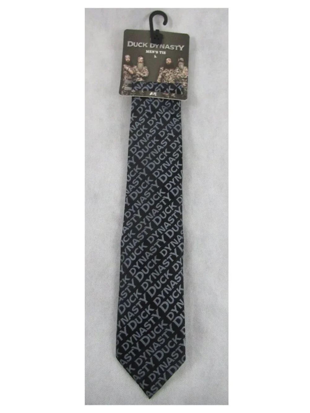 A&E Duck Dynasty Men's Printed Logo Neck Tie, Black Silver, One Size